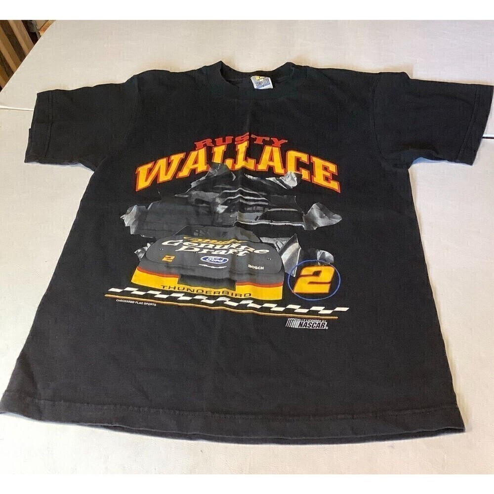 Vintage Rusty Wallace Nascar Shirt Competitor Size M 100% Cotton